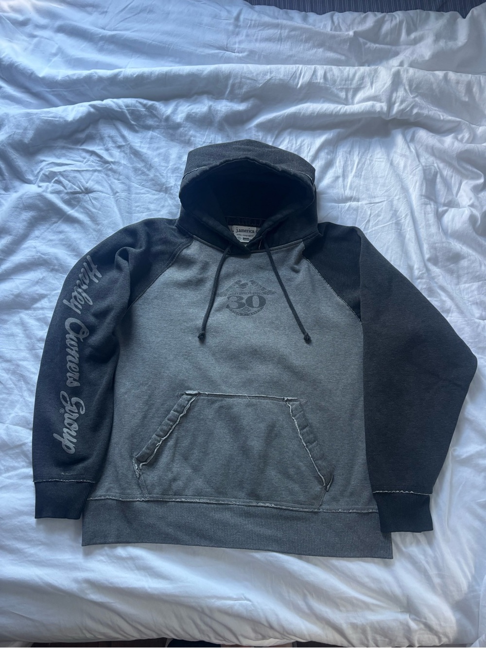 Harley-Davidson Owners Group Gray and Black Hooded Pullover Sweatshirt
